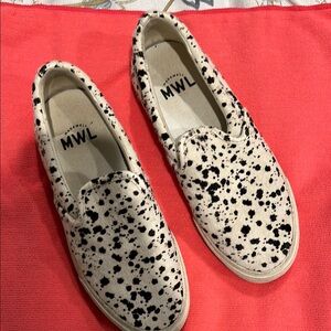 Madewell Black and White Star Pattern Sneakers
